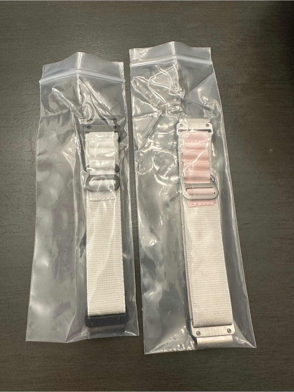 Two Garmin Fenix 7 Solar Watch Bands Ivory and Pink
